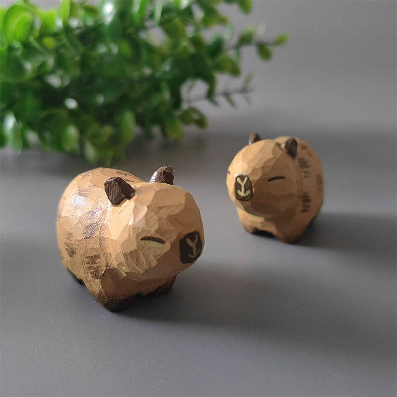 Handcrafted Wooden Capybara Ornament