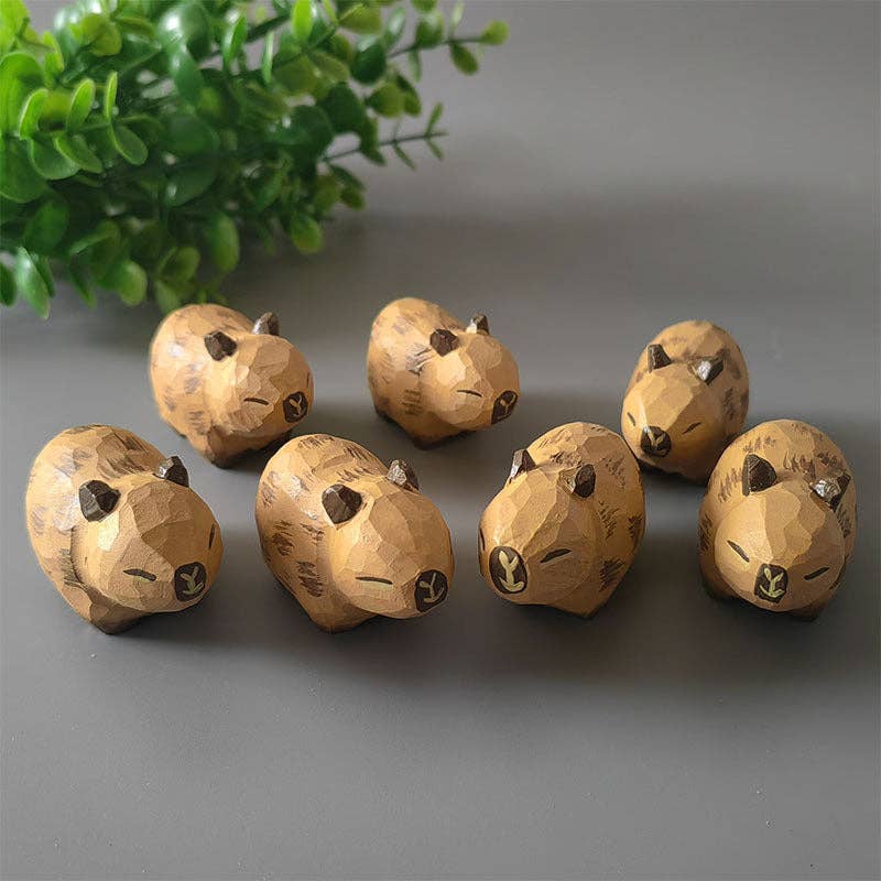 Handcrafted Wooden Capybara Ornament