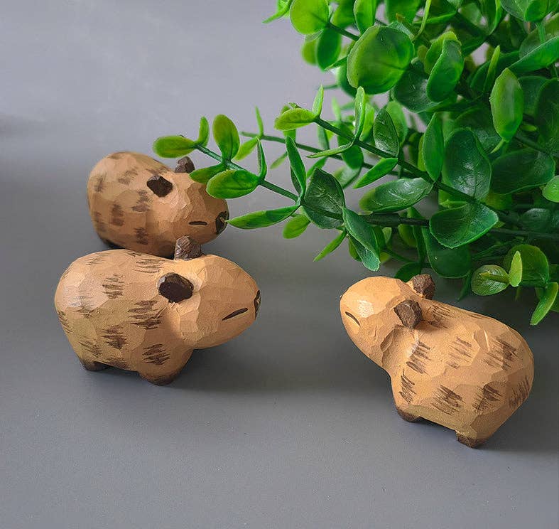 Handcrafted Wooden Capybara Ornament