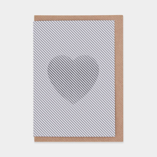 Silver Heart Greetings Card