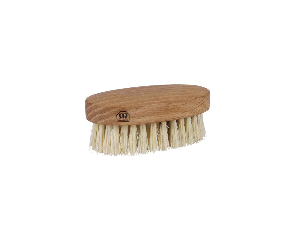 Beautifully crafted massage brush with natural Tampico fibre bristles and oiled oak wood oval handle. Made by Redecker