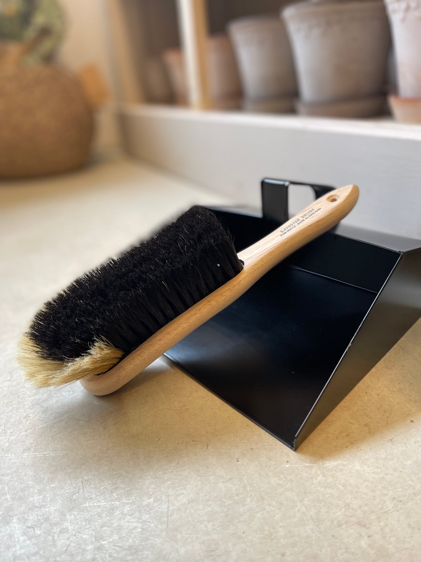 Handmade Banister Brush and Dust Pan