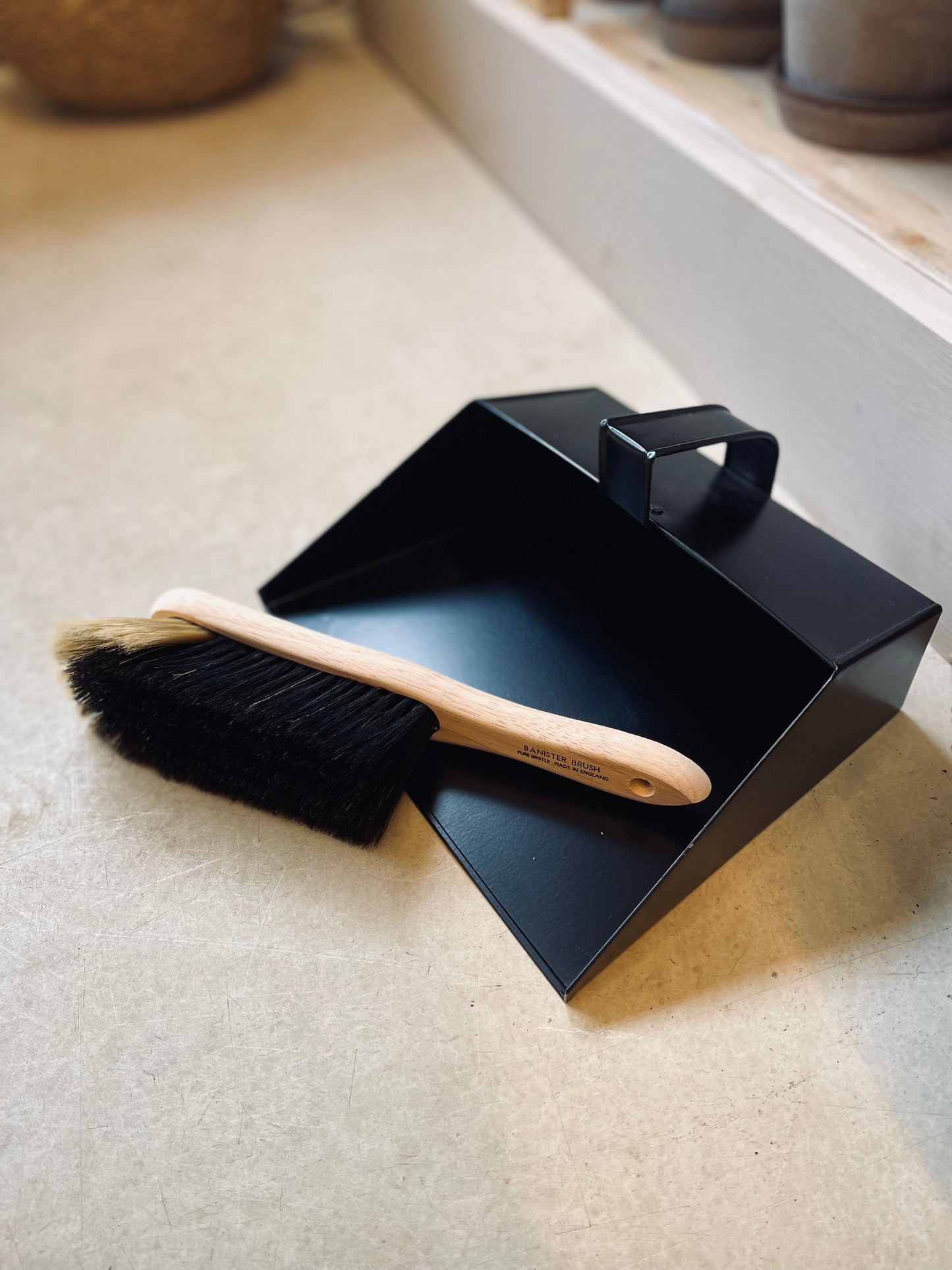 Handmade Banister Brush and Dust Pan