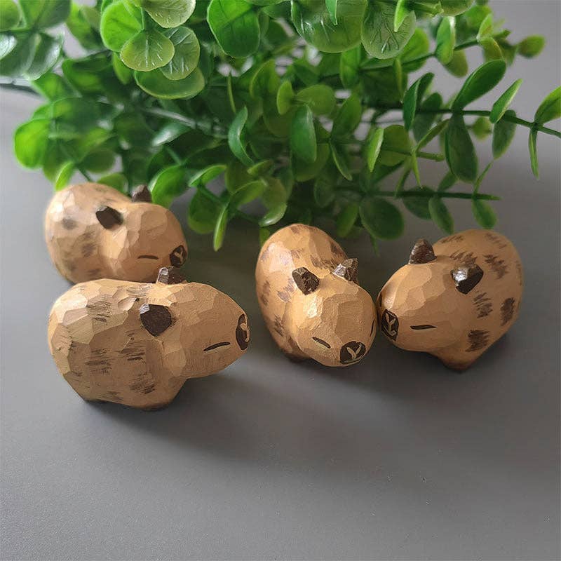 Handcrafted Wooden Capybara Ornament