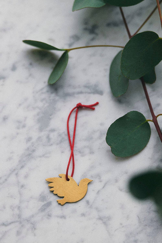 Brass Bird Ornament Thrush