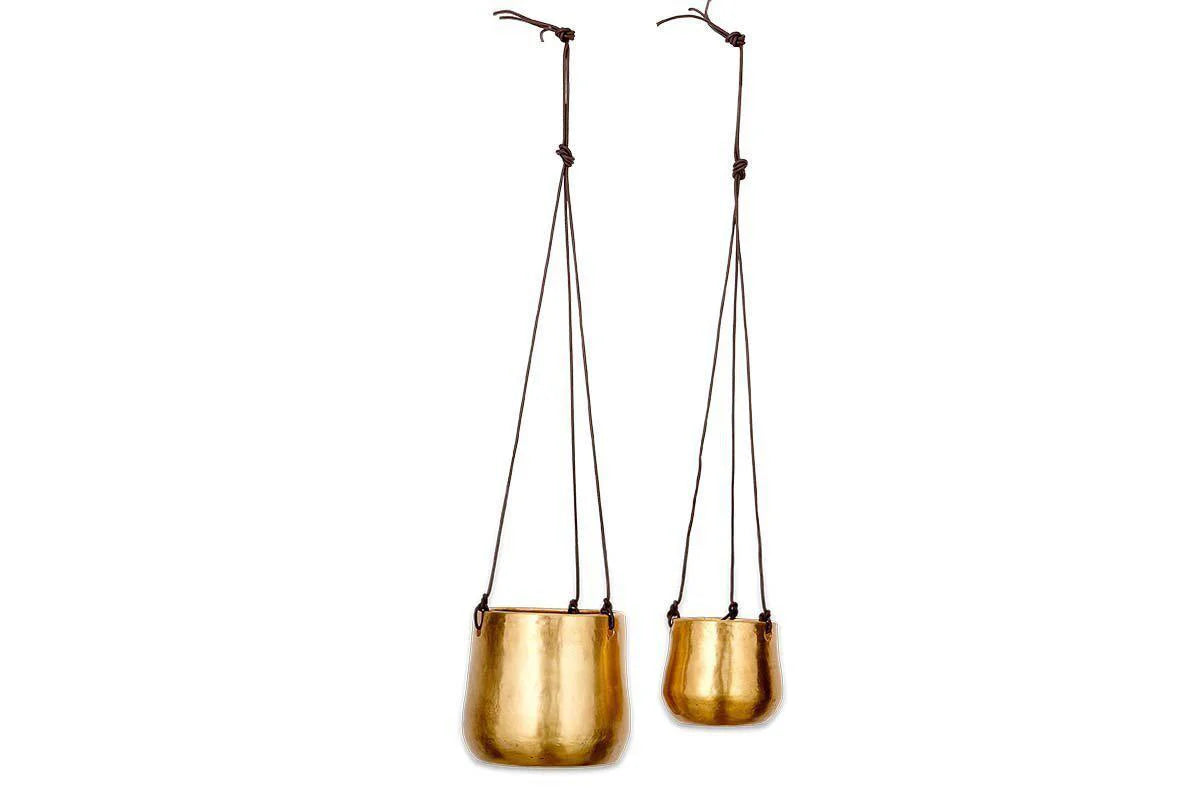 Atsu Brass Hanging Planter